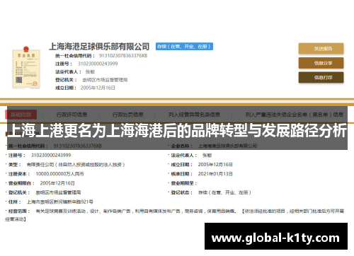 上海上港更名为上海海港后的品牌转型与发展路径分析